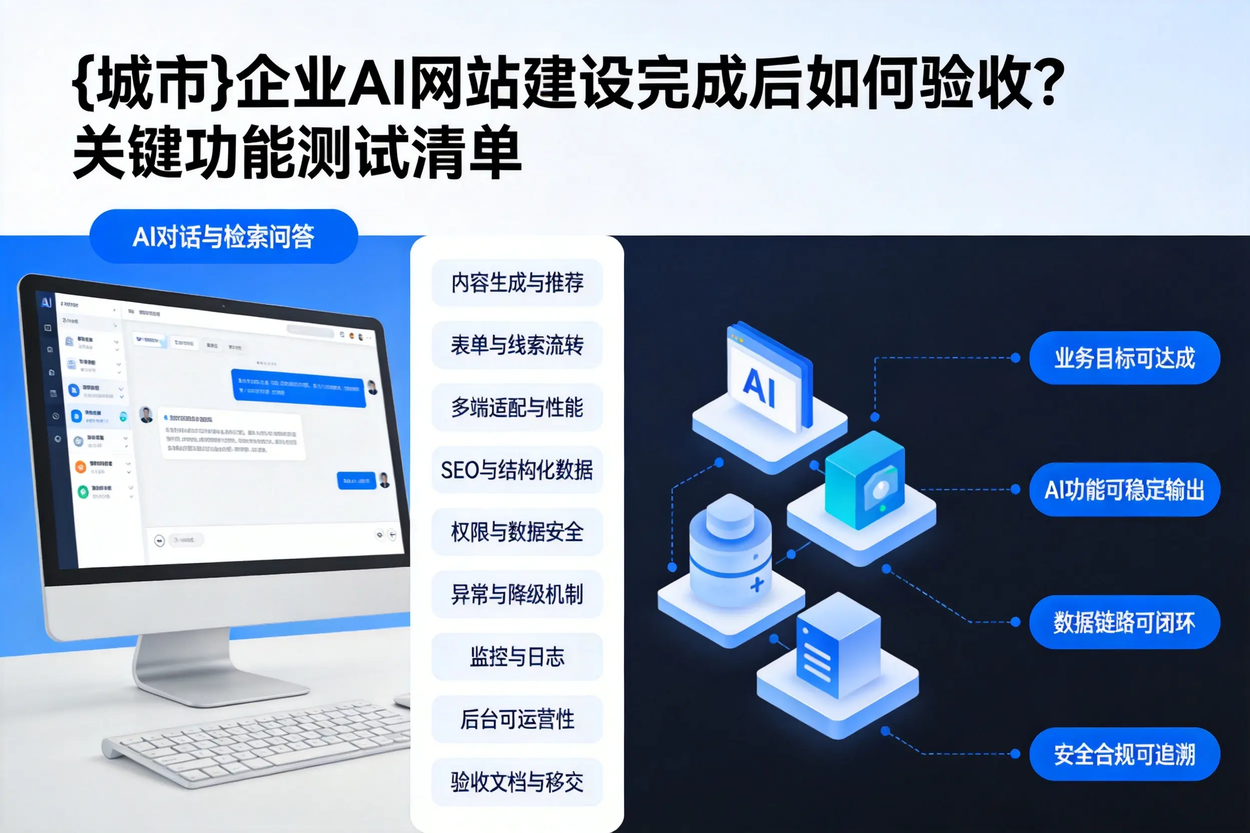 兰州企业AI网站建设完成后如何验收？关键功能测试清单